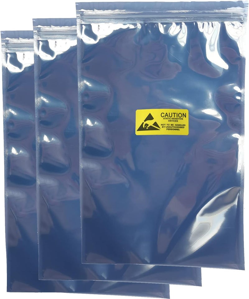 Seadasyoon Anti Static Bags, 25pcs Large Resealable ESD Bags 7.87x11.8in with Labels for GPU Hard Drive SSD HDD and Electronic Device - Image 1